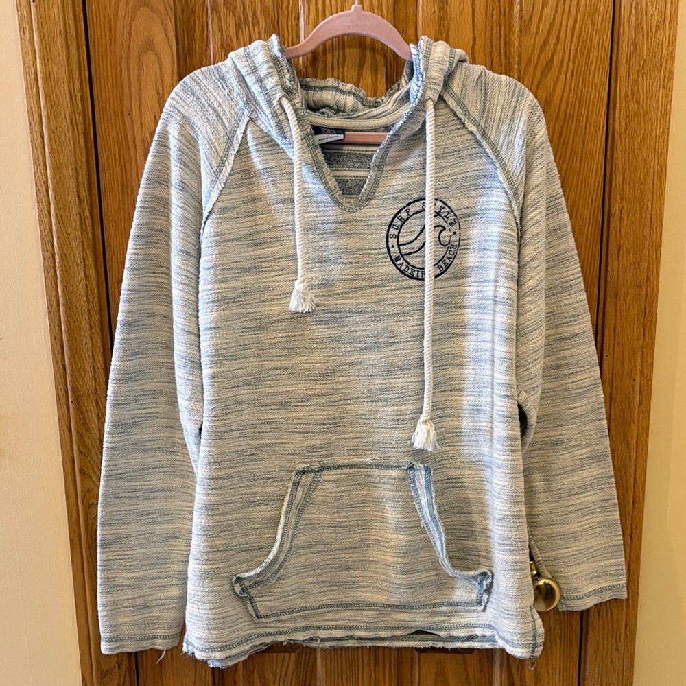 Surf Style Madeira Beach Cream and Light Blue Hoodie